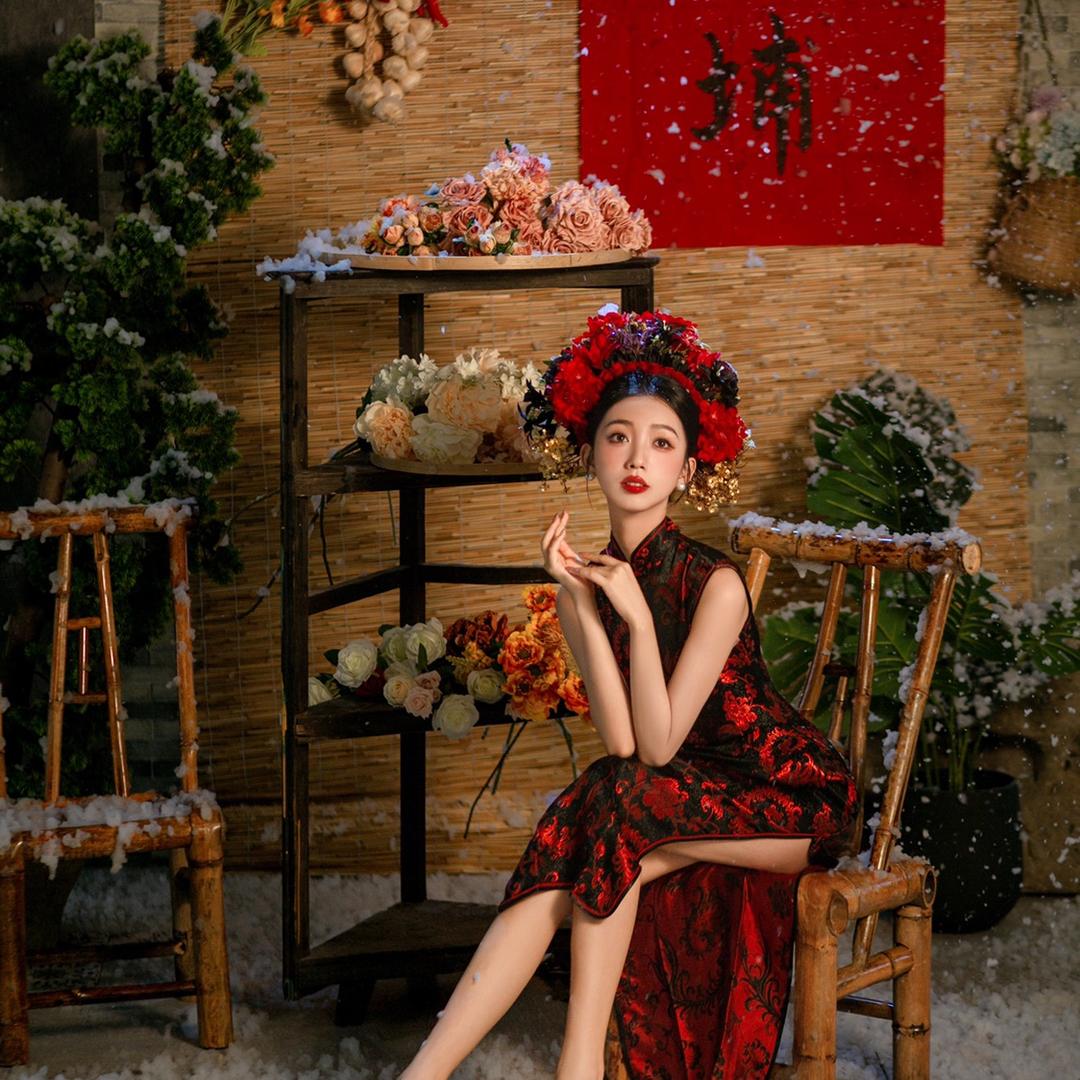 厦门蟳埔簪花汉服清汉女妆造写真