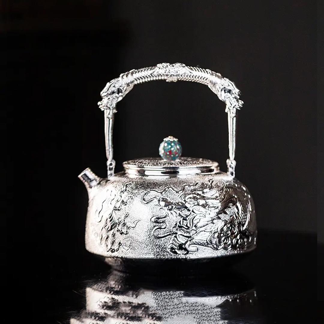 银满满手工银壶