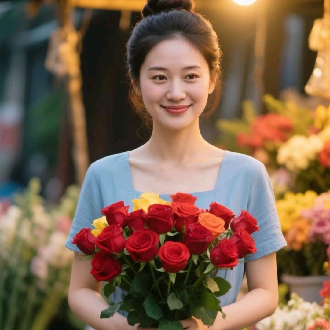 收花的小女孩