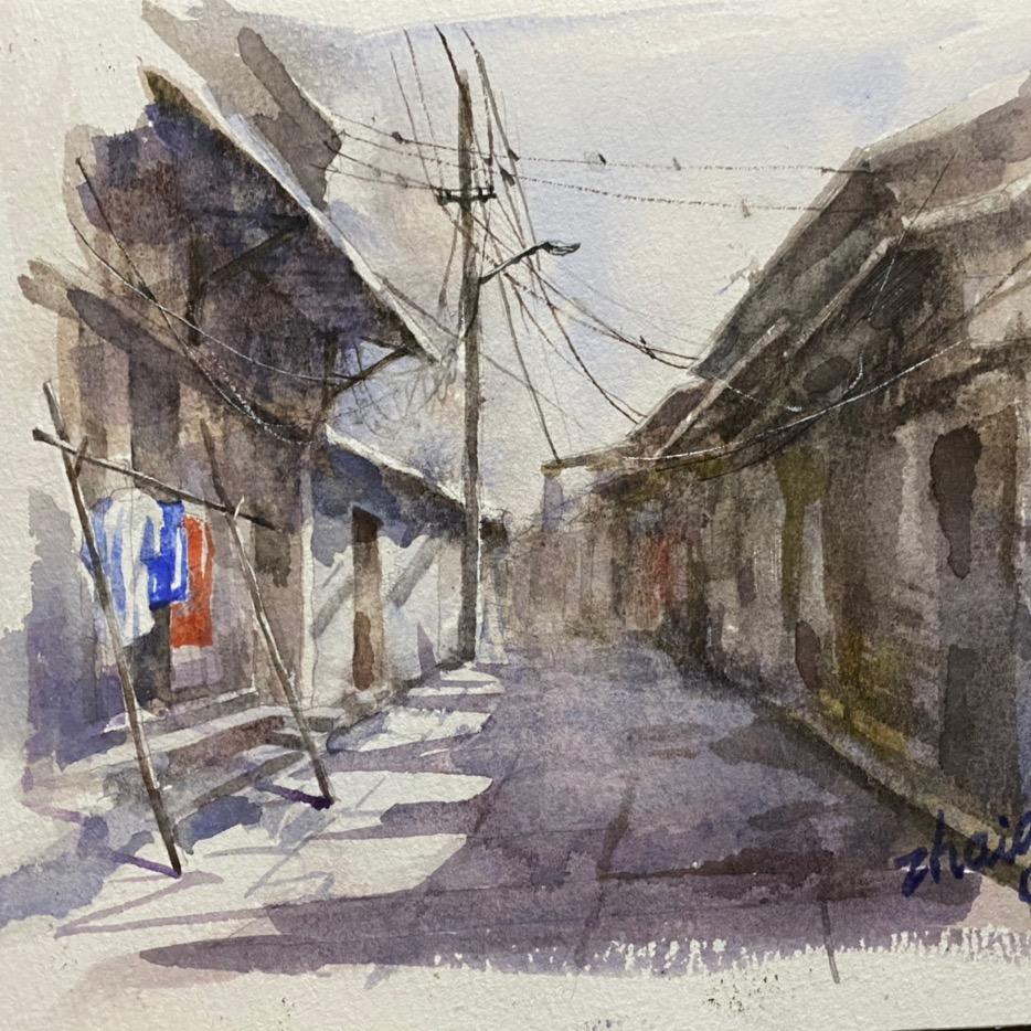 翟刚 水彩 watercolor