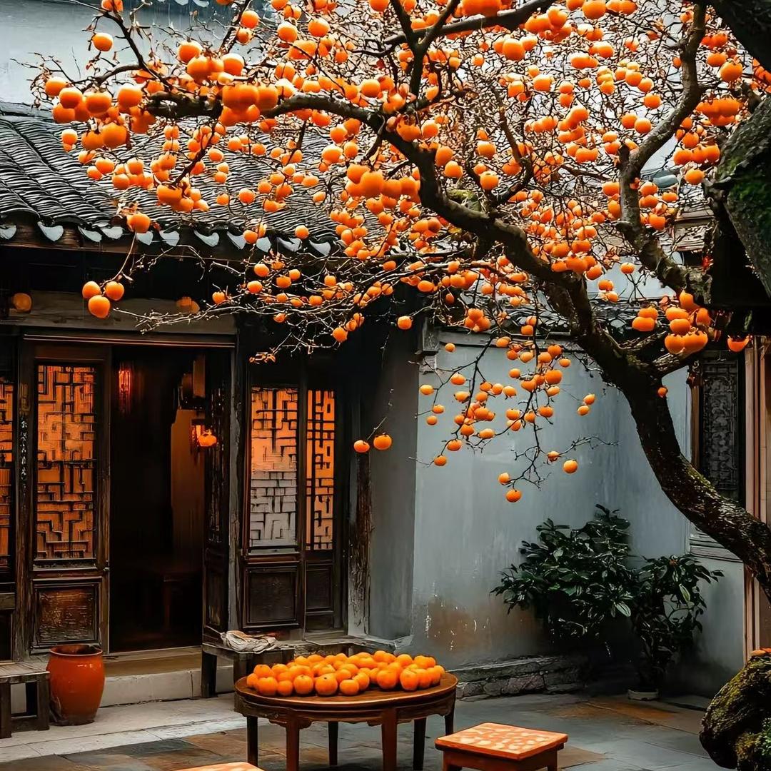 天启庭院景观柿子树