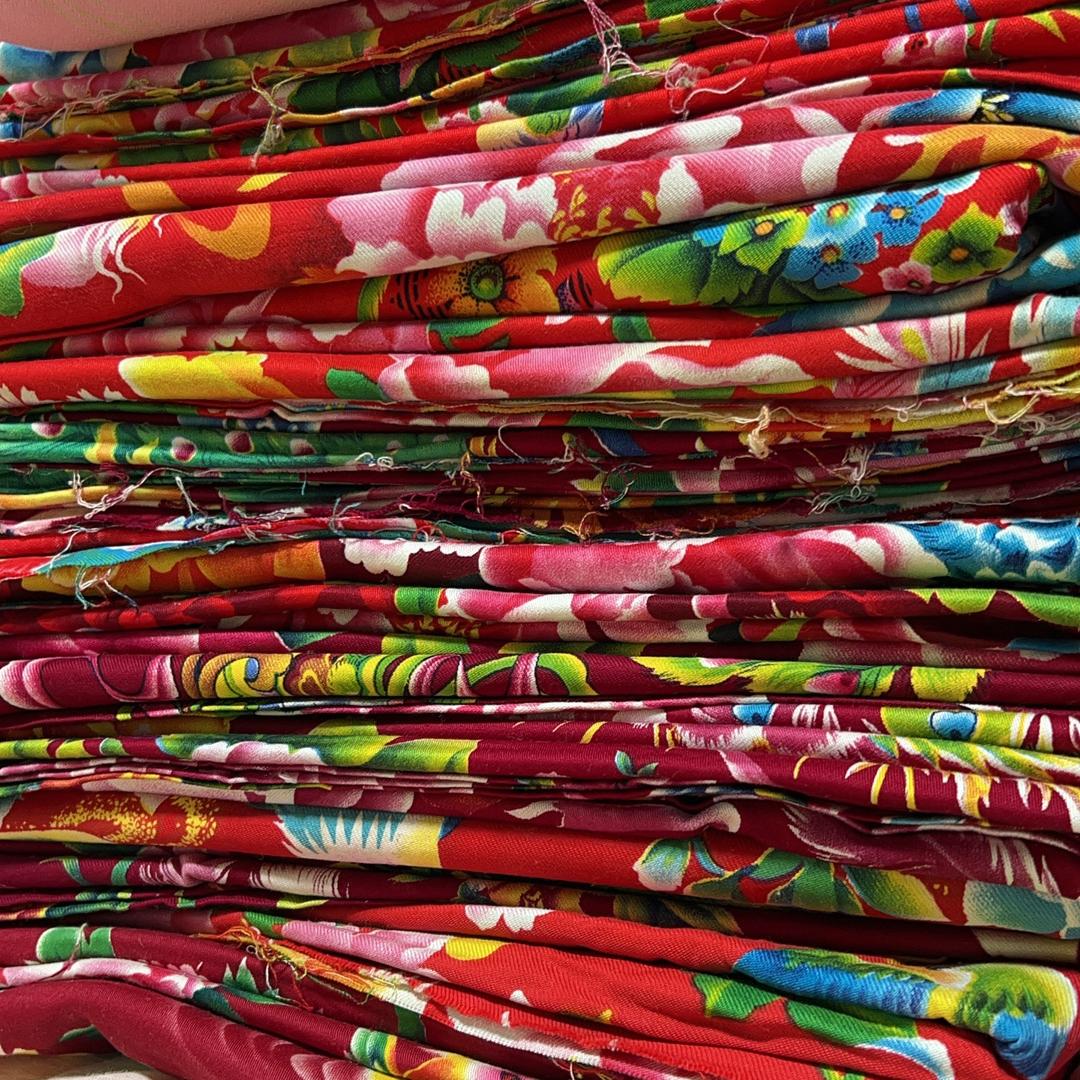 国民老床单老花布