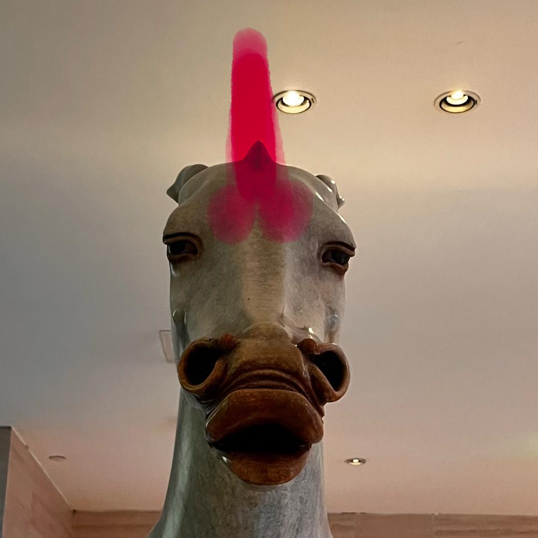 头顶着圭角玩具coser独角兽🦄撞飞你