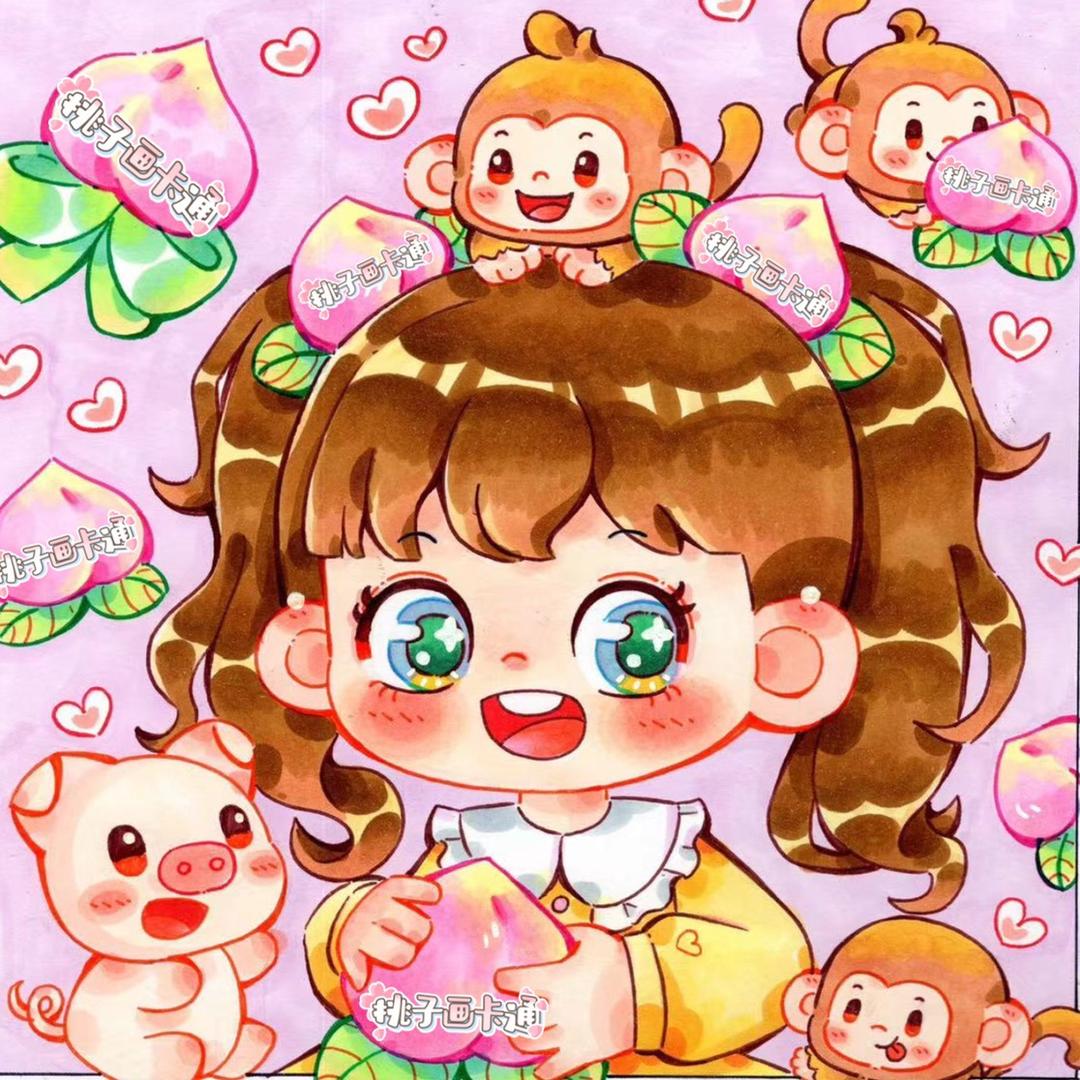 桃子画卡通❤