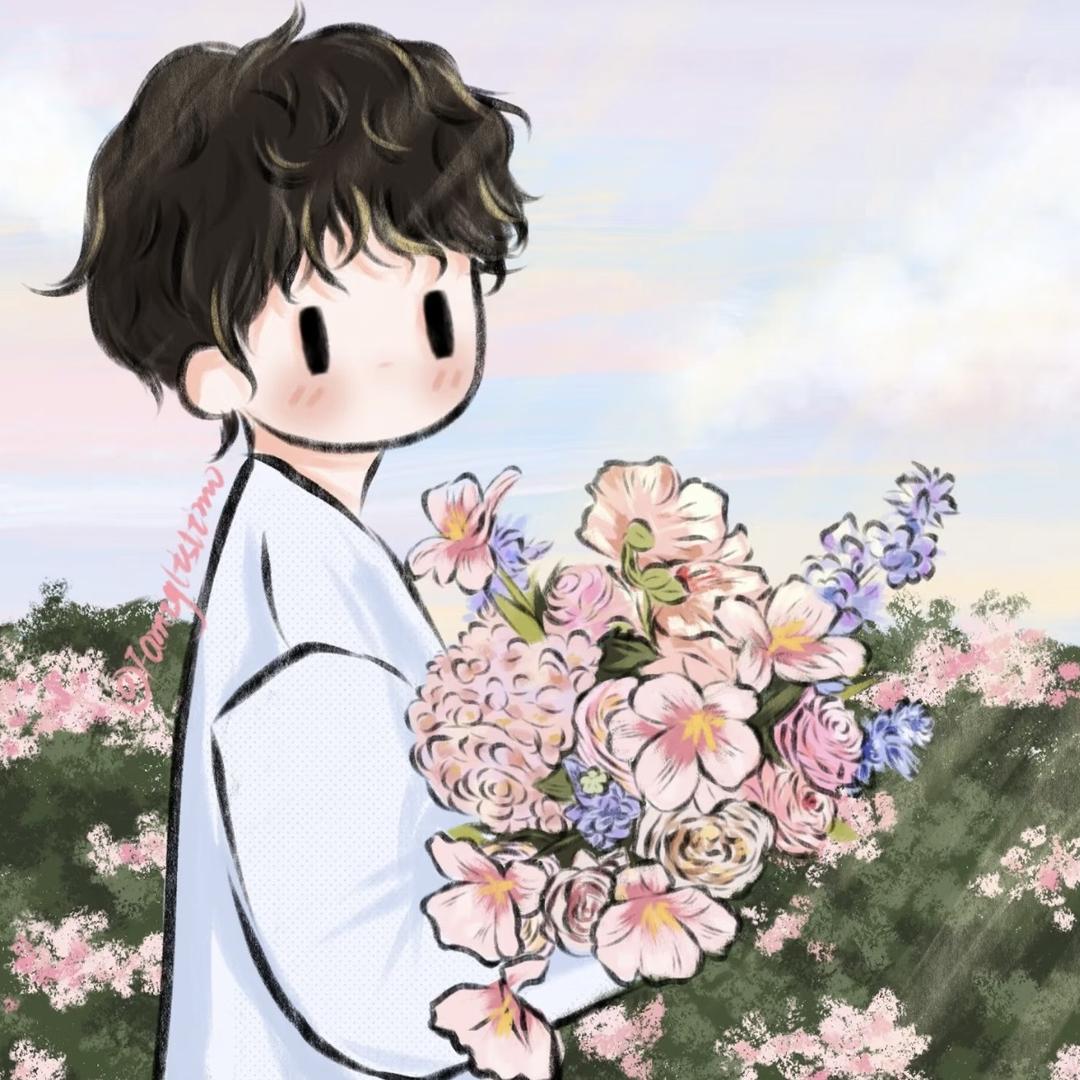 卖花的小伙子