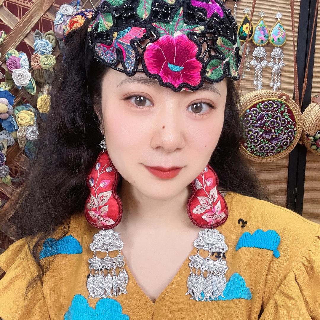 甜家非遗老绣发箍饰品