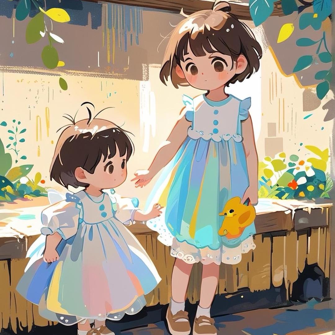 俩個小朋友吖