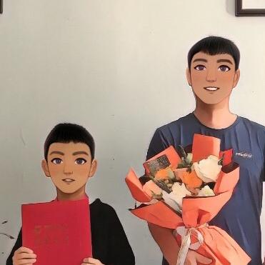 一名书法小学生