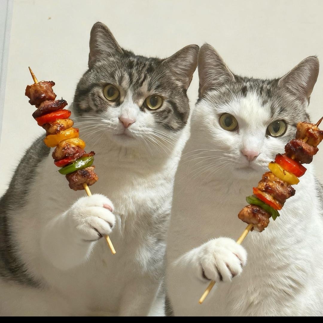 手法大师卖烧烤养四猫