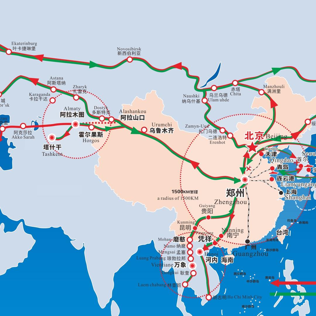 国际铁路运输 (铁拼汽拼整柜汽运棚车)