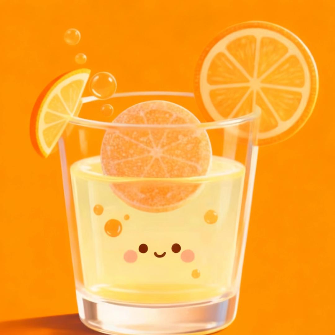 泡腾片是橙子味的