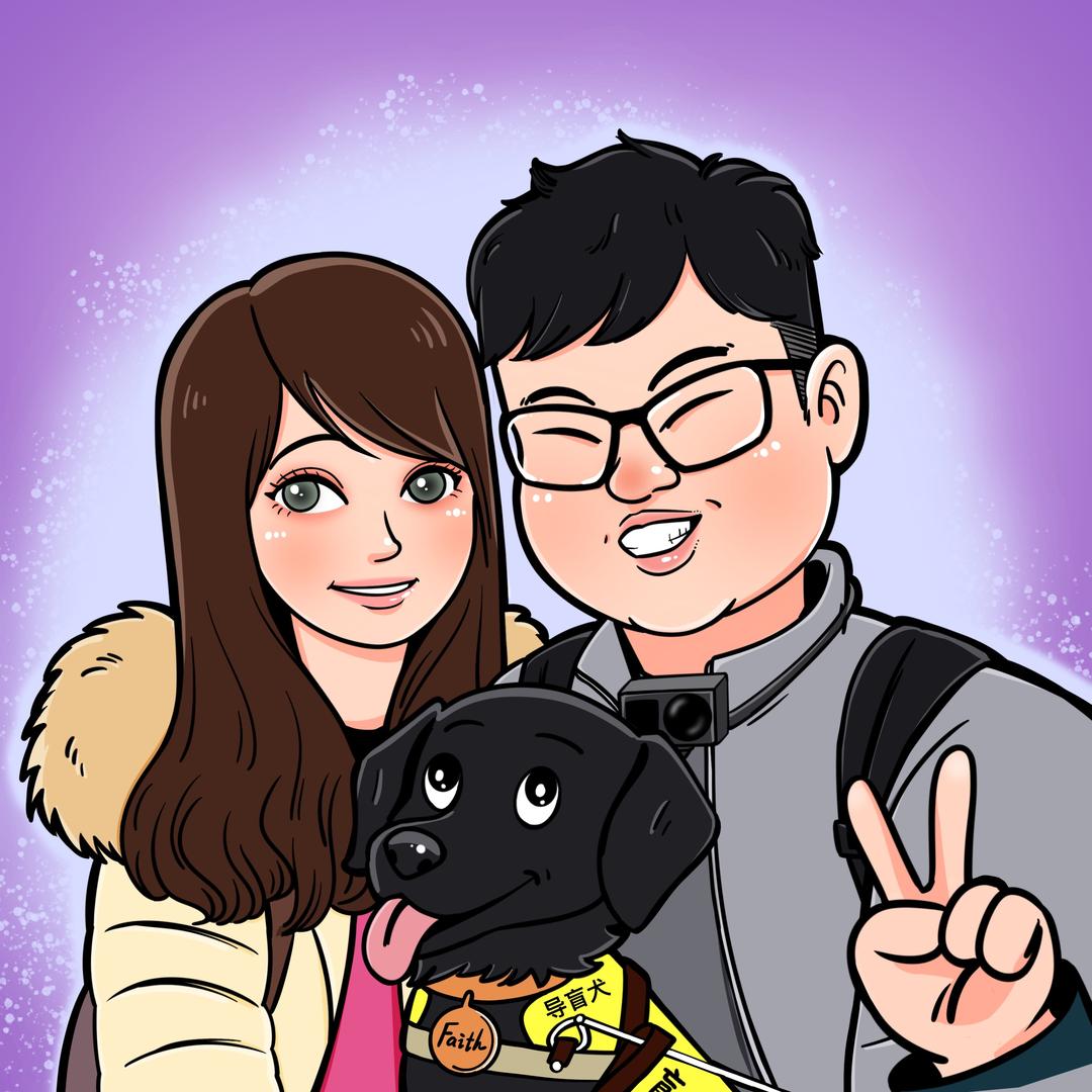 安迪夫妇和导盲犬飞虎