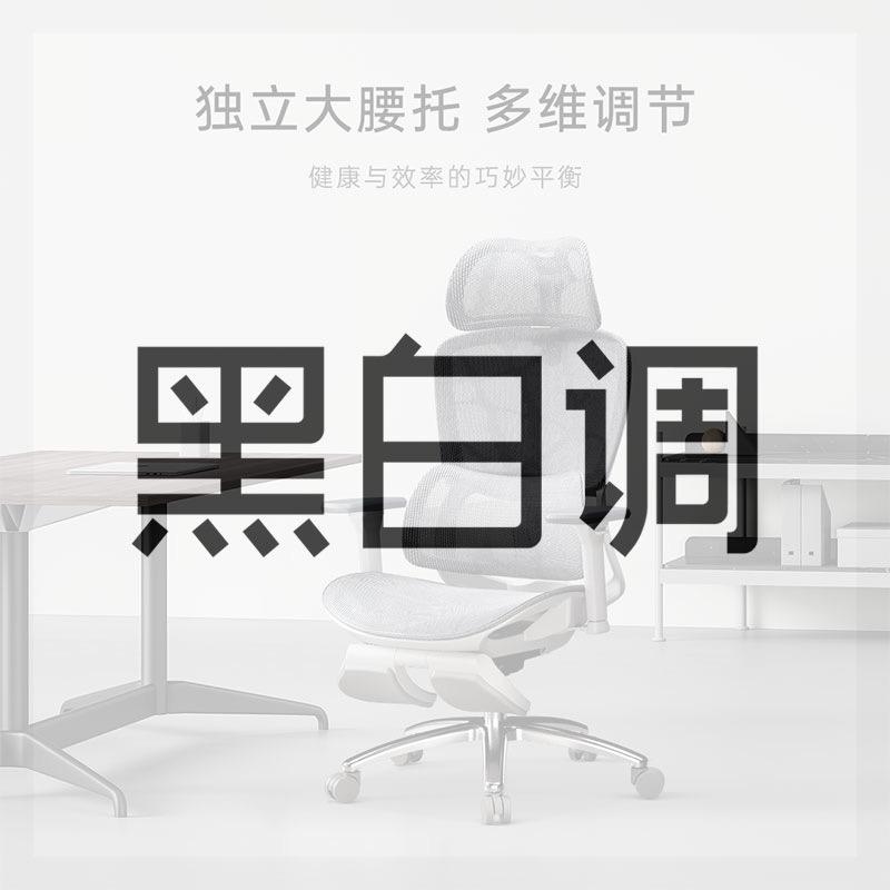 黑白调高端人体工学椅直播间
