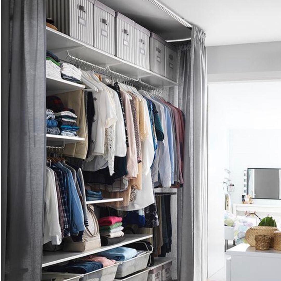 亿美收纳卧室全钢架简易布衣柜