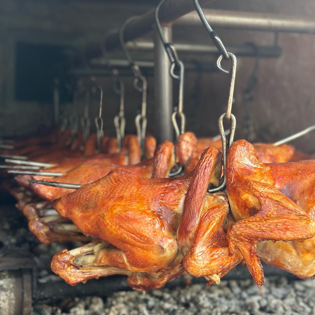 兴学苹果木土炉烤鸡