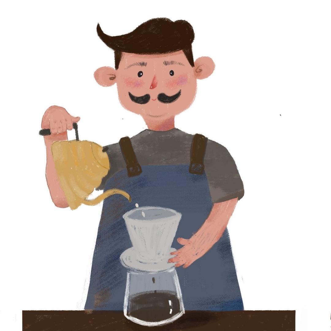 阿展不会拉花
