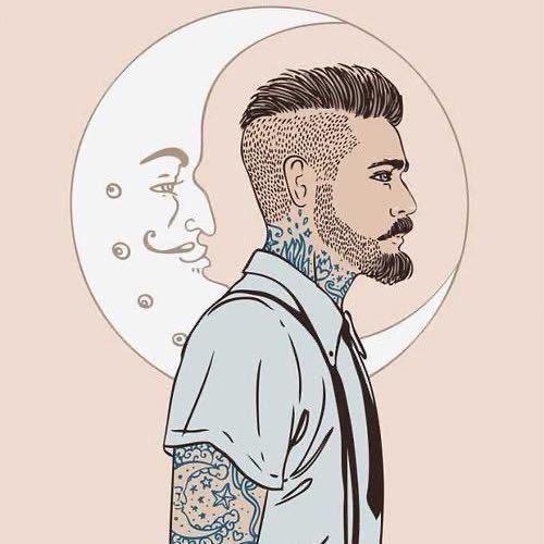 摆路边烧烤得光头