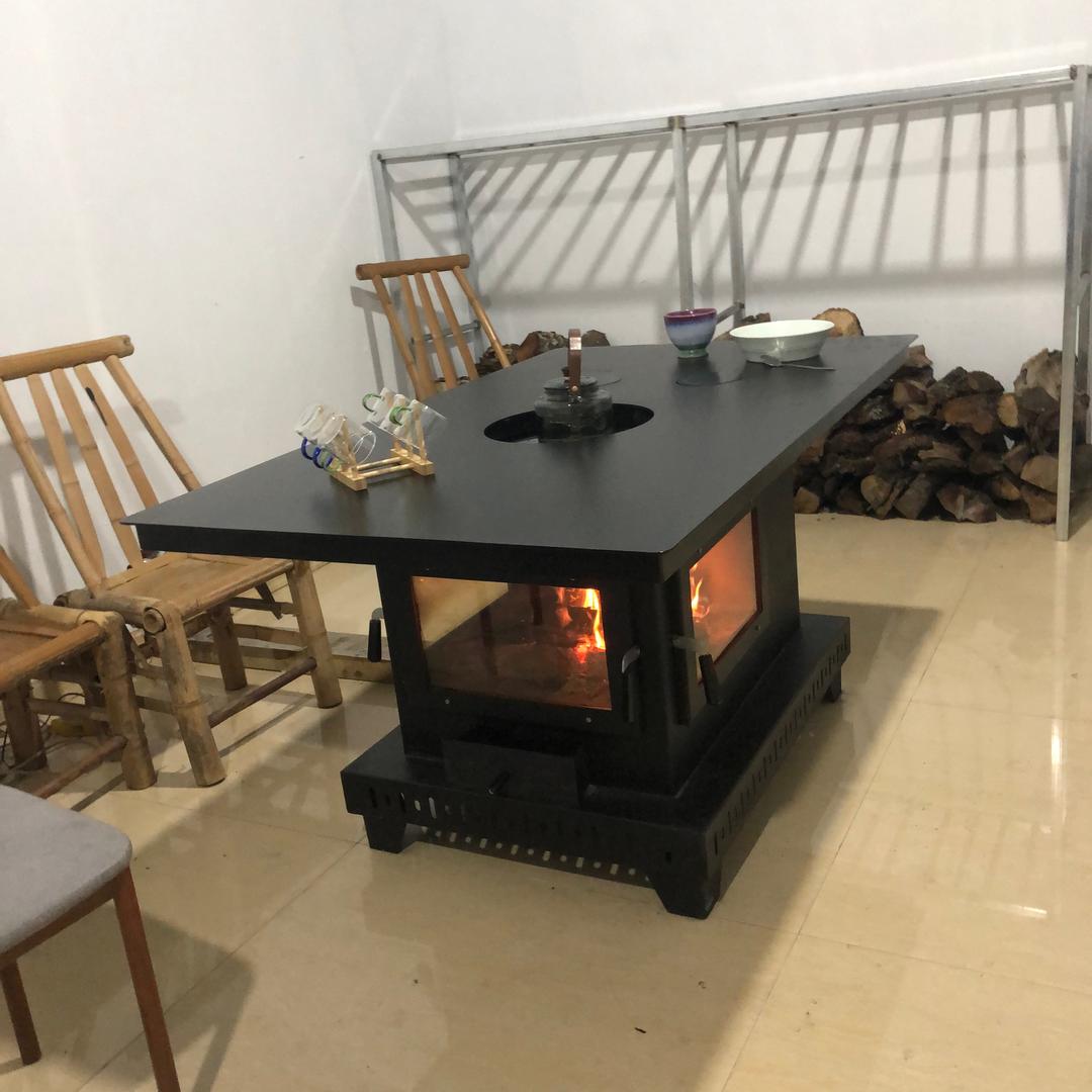 三面观火取暖炉