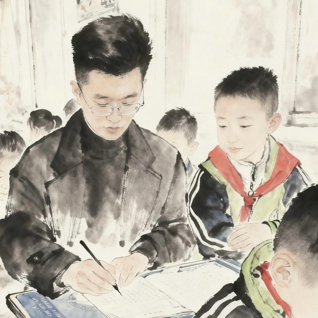 帅帅的书法张老师