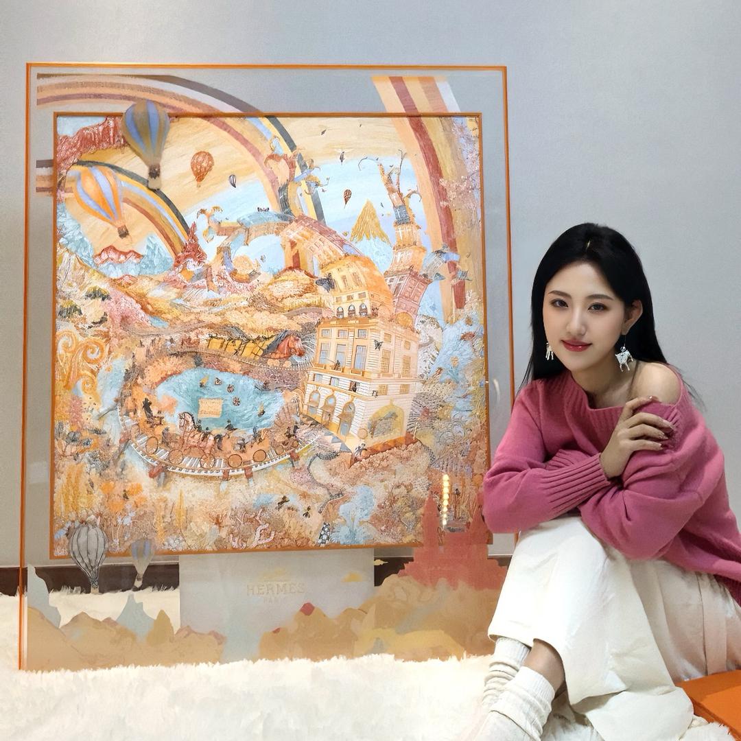 丝巾艺术装裱雅男