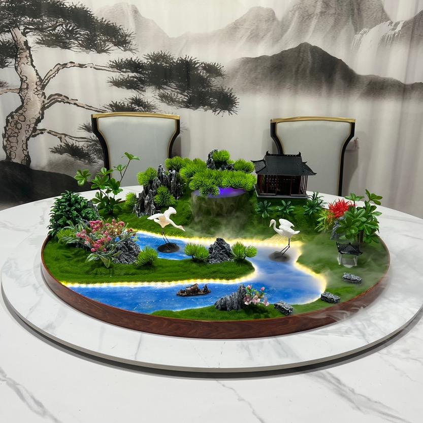 陶花艺酒店沙盘餐桌中间摆件