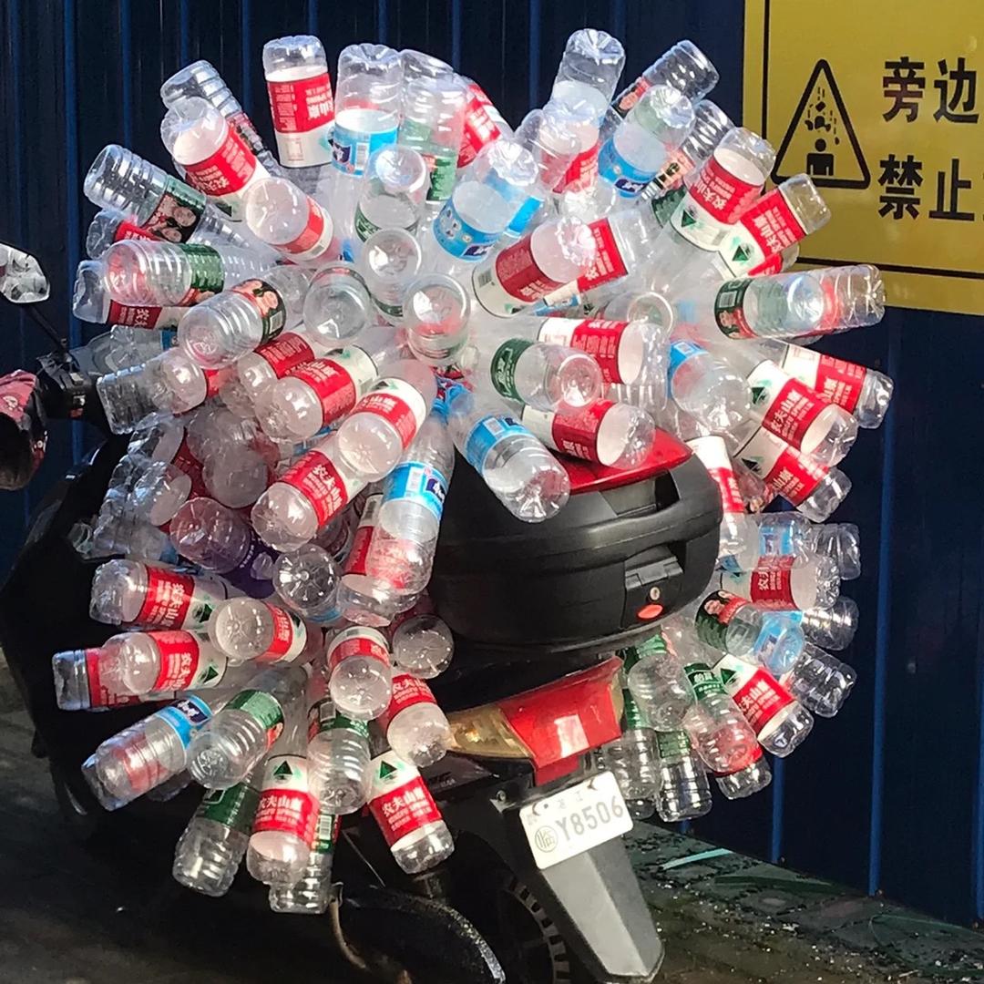 饭陈陈捡瓶子去了