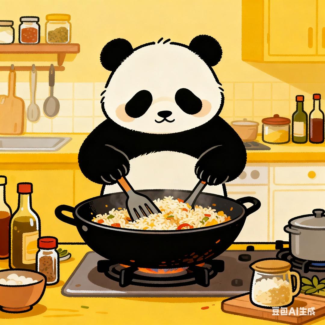 小熊猫怒掀炒饭摊
