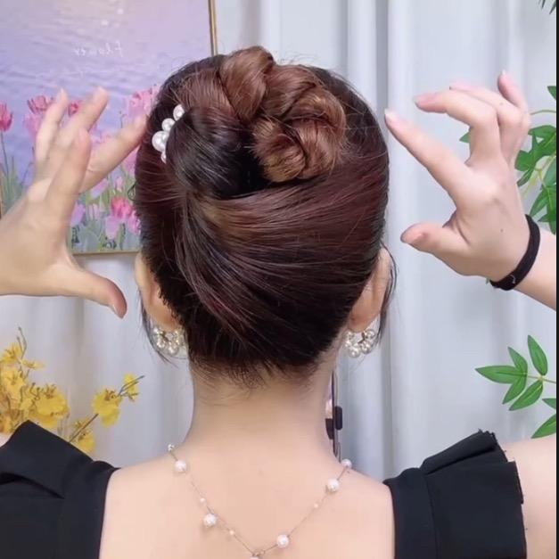 编发盘发教程