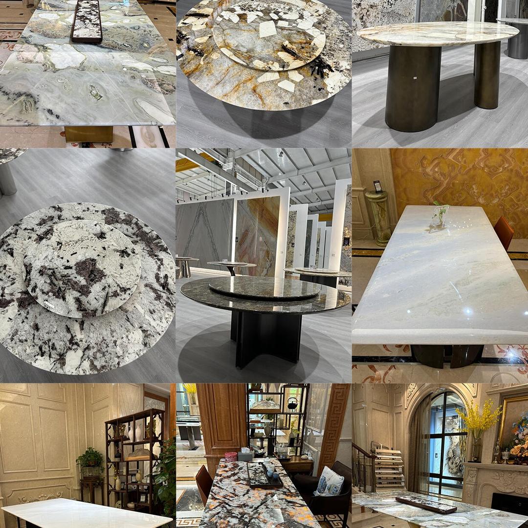 石海红馆奢石餐桌