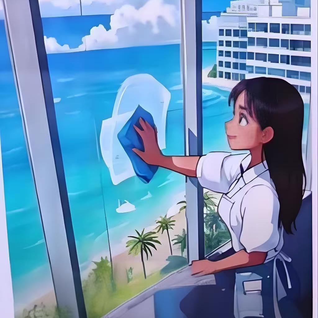 小静姐擦窗机器人