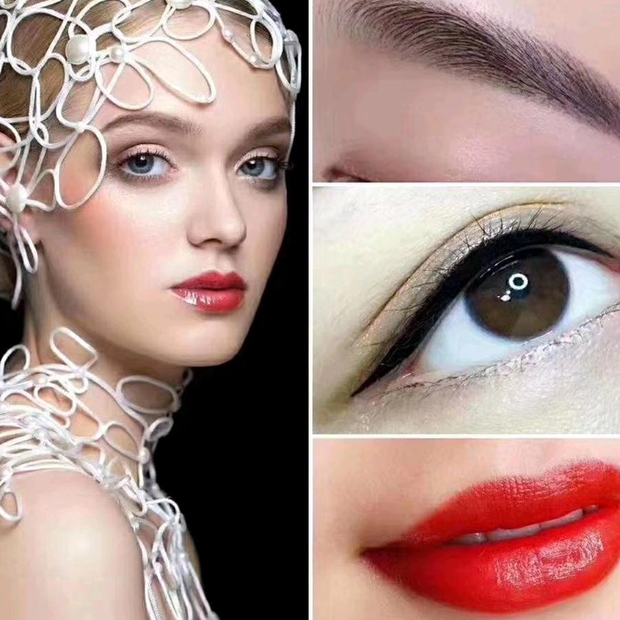 马庄雪红烫染造型，半永久眉，眼，唇