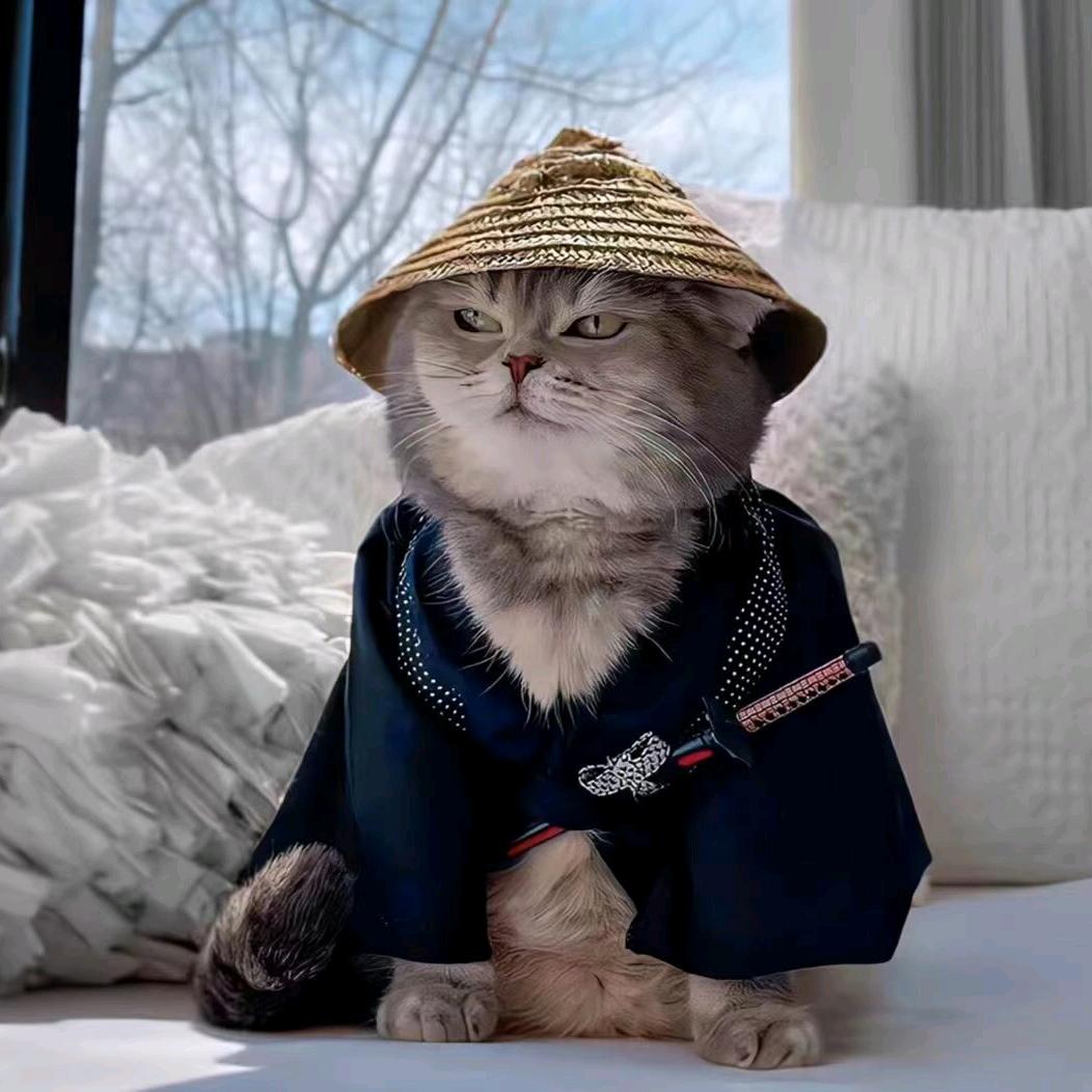 晒网的猫