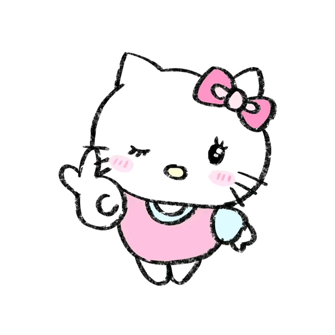 凯蒂猫粉色连衣裙里的酷炫无敌粉色小发卡