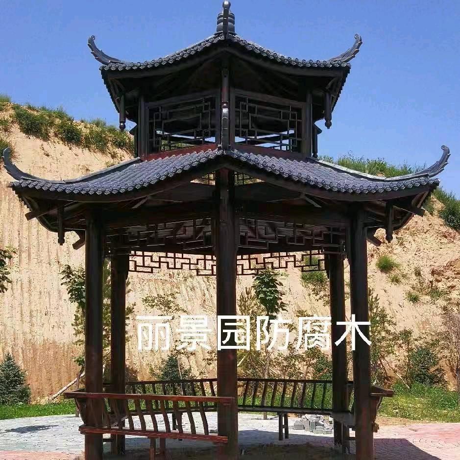 丽景园防腐木 安森实木楼梯