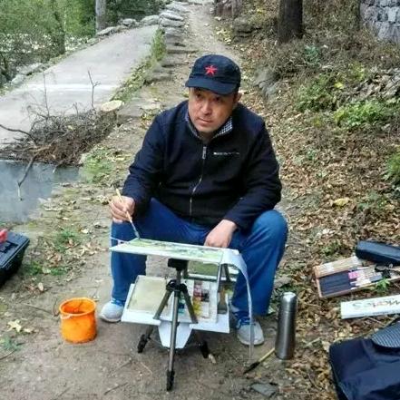 历山耕夫水彩画