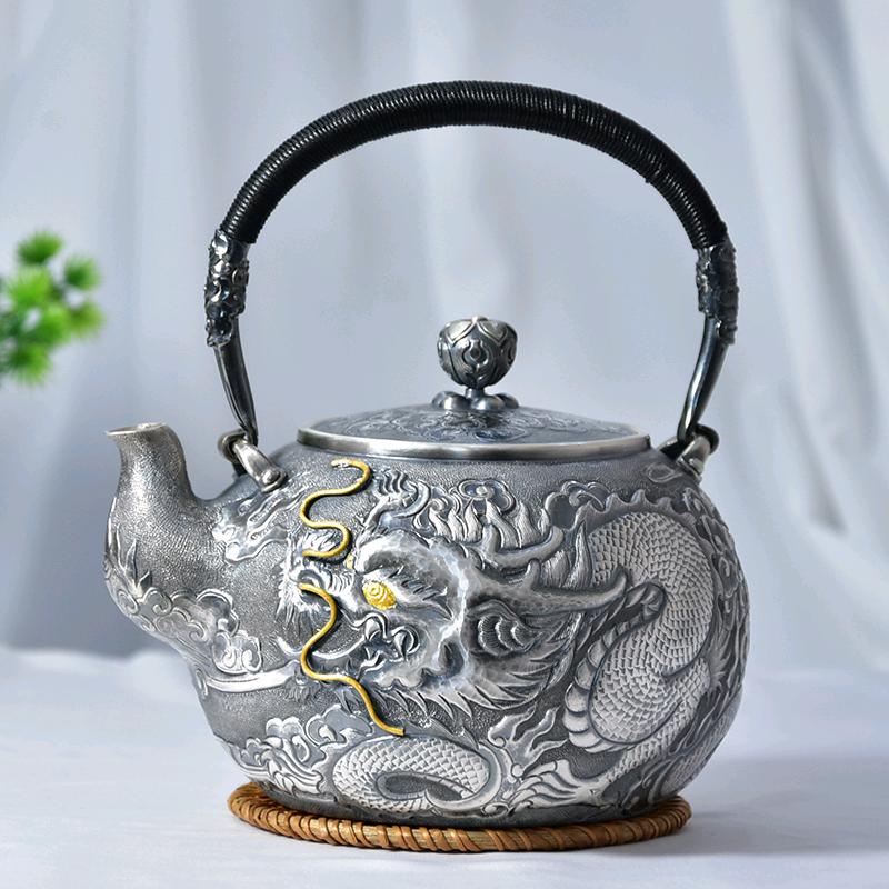 纯手工银壶茶具