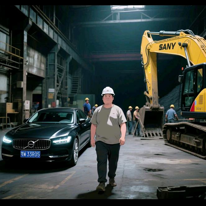 跟沙玩耍的刘先生。