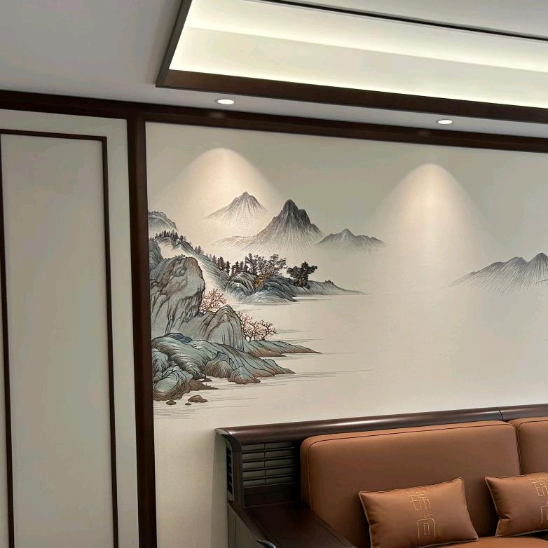 景易园刺绣背景墙装饰画
