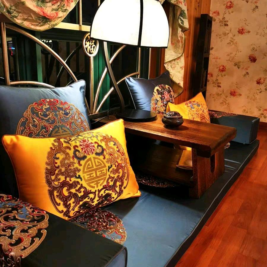 杭州御绣南韵红木沙发坐垫软装设计蔚县御绣
