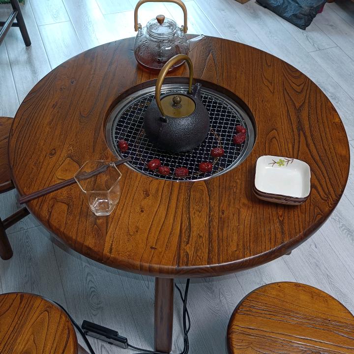 老榆木围炉桌