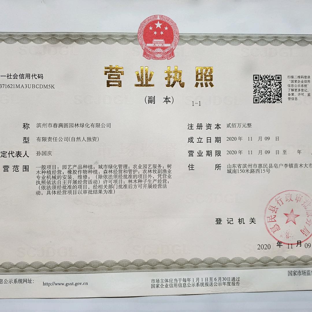 滨州市春满圆园林绿化有限公司