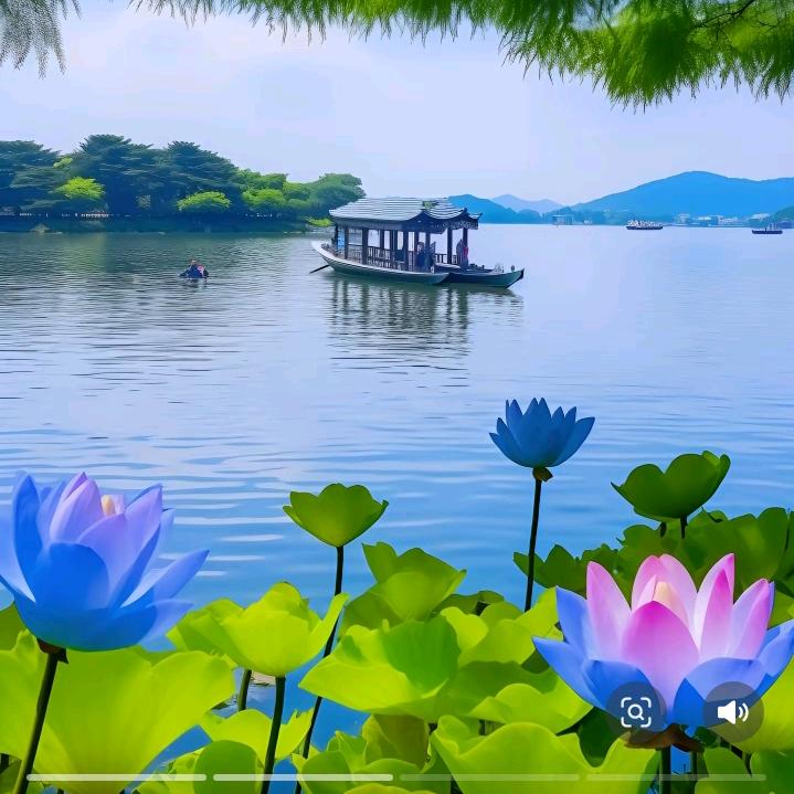 荷风送香气，莲叶无穷碧！
