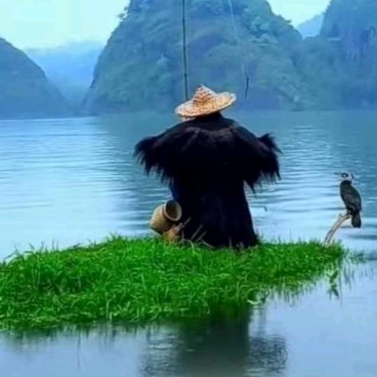 蓑衣钓寒江