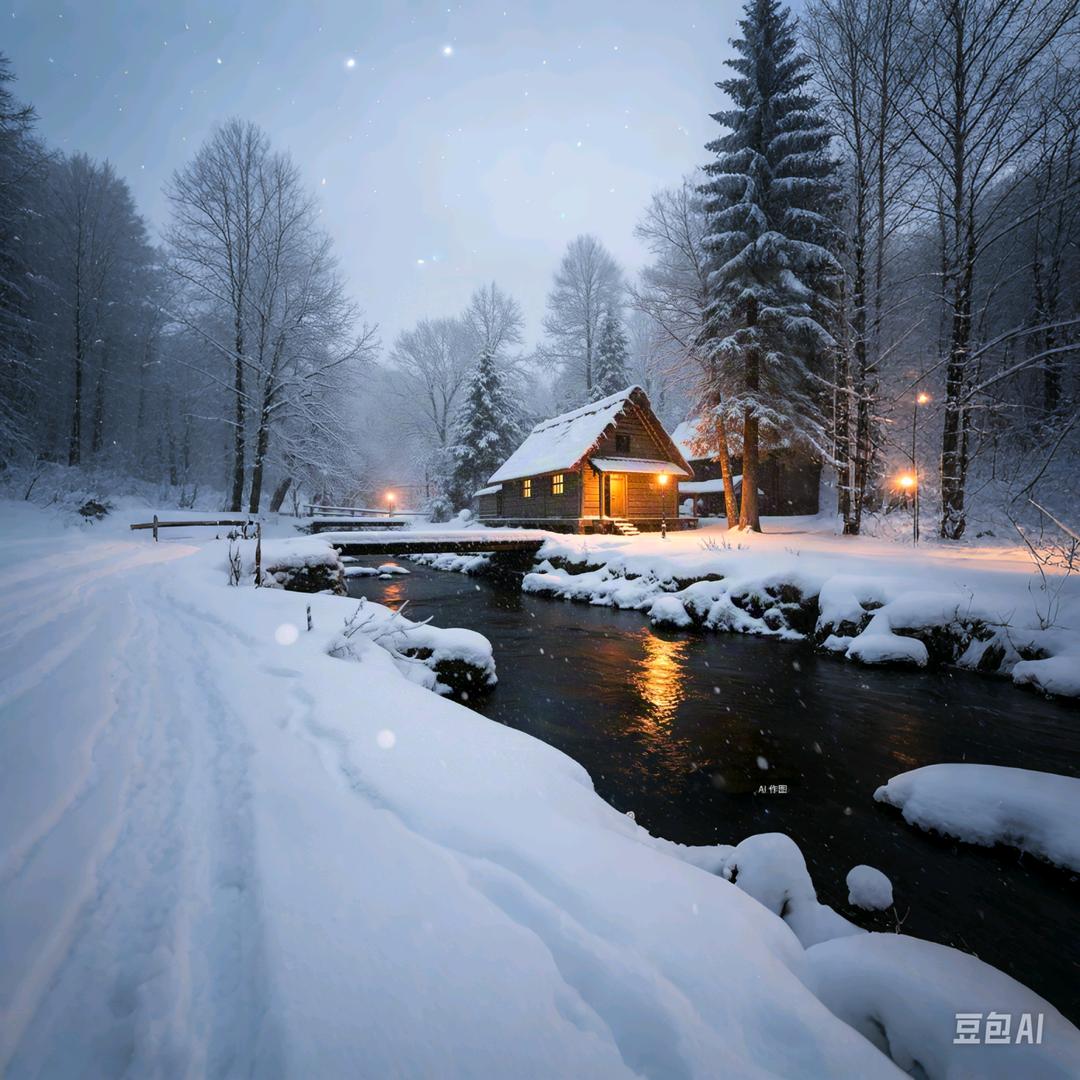 溪桥暮雪