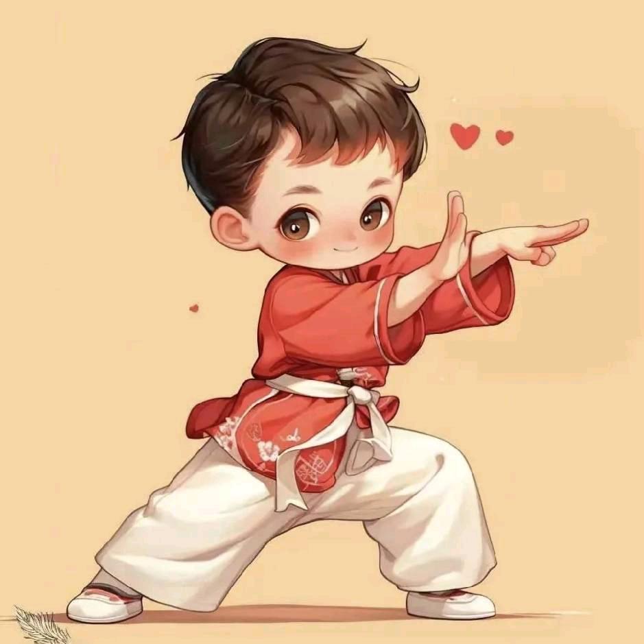 热爱武术的小男孩