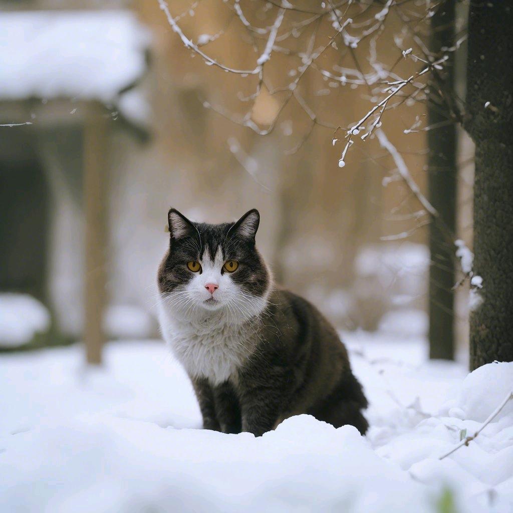 雪中的猫