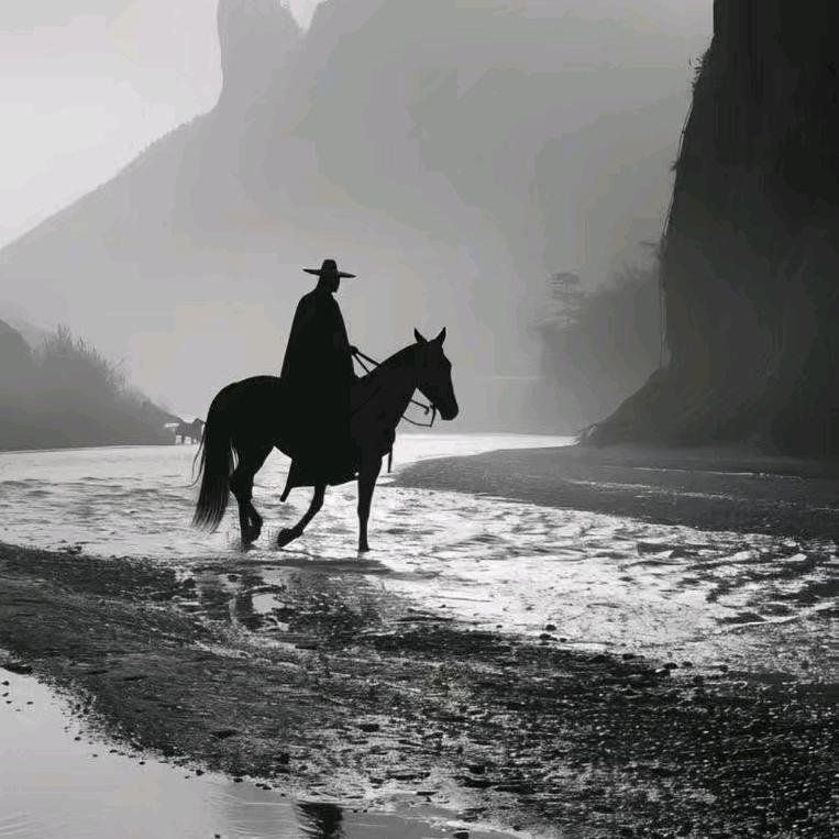 寒江孤影。