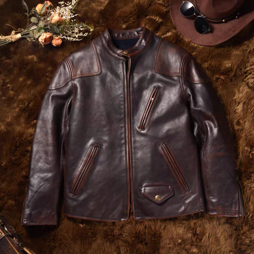 富港男士真皮皮衣