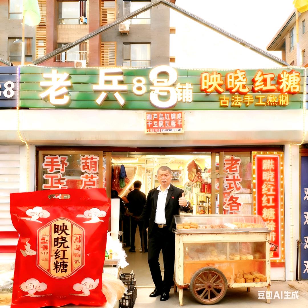 老兵八号铺，的映晓红糖小铺。