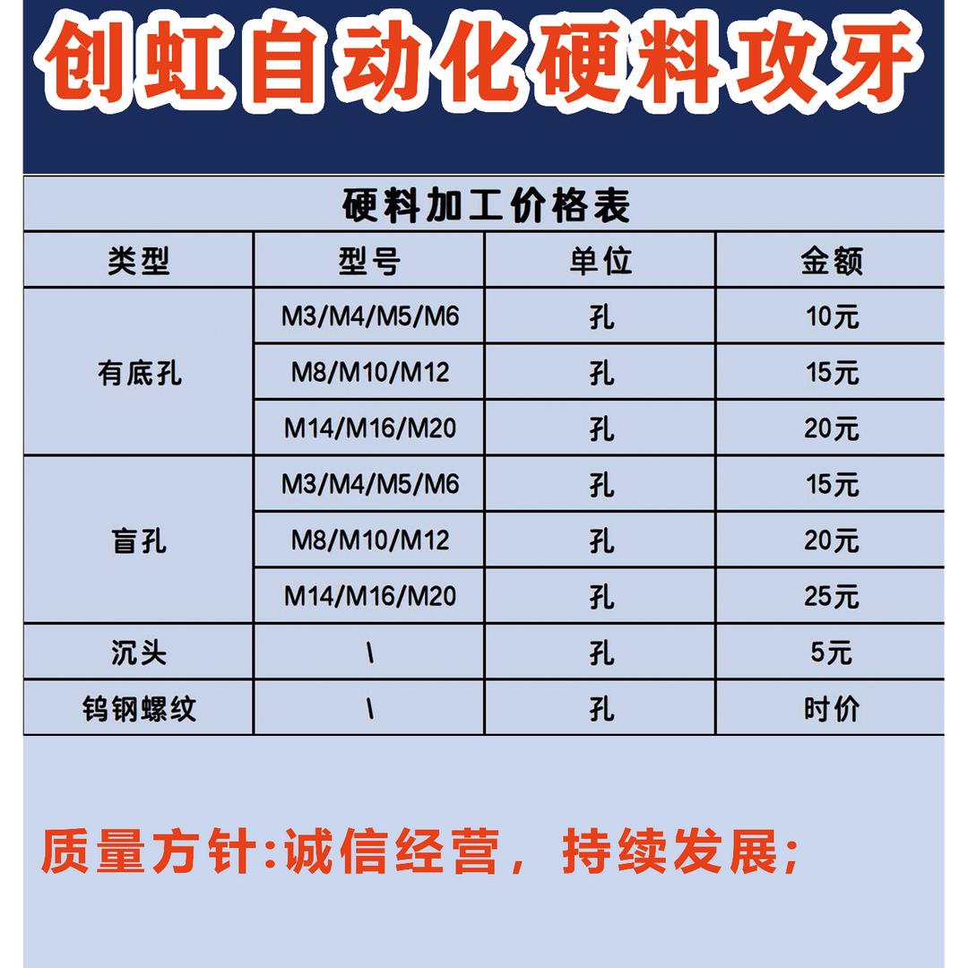 东莞长安创虹自动化硬料钨钢攻牙